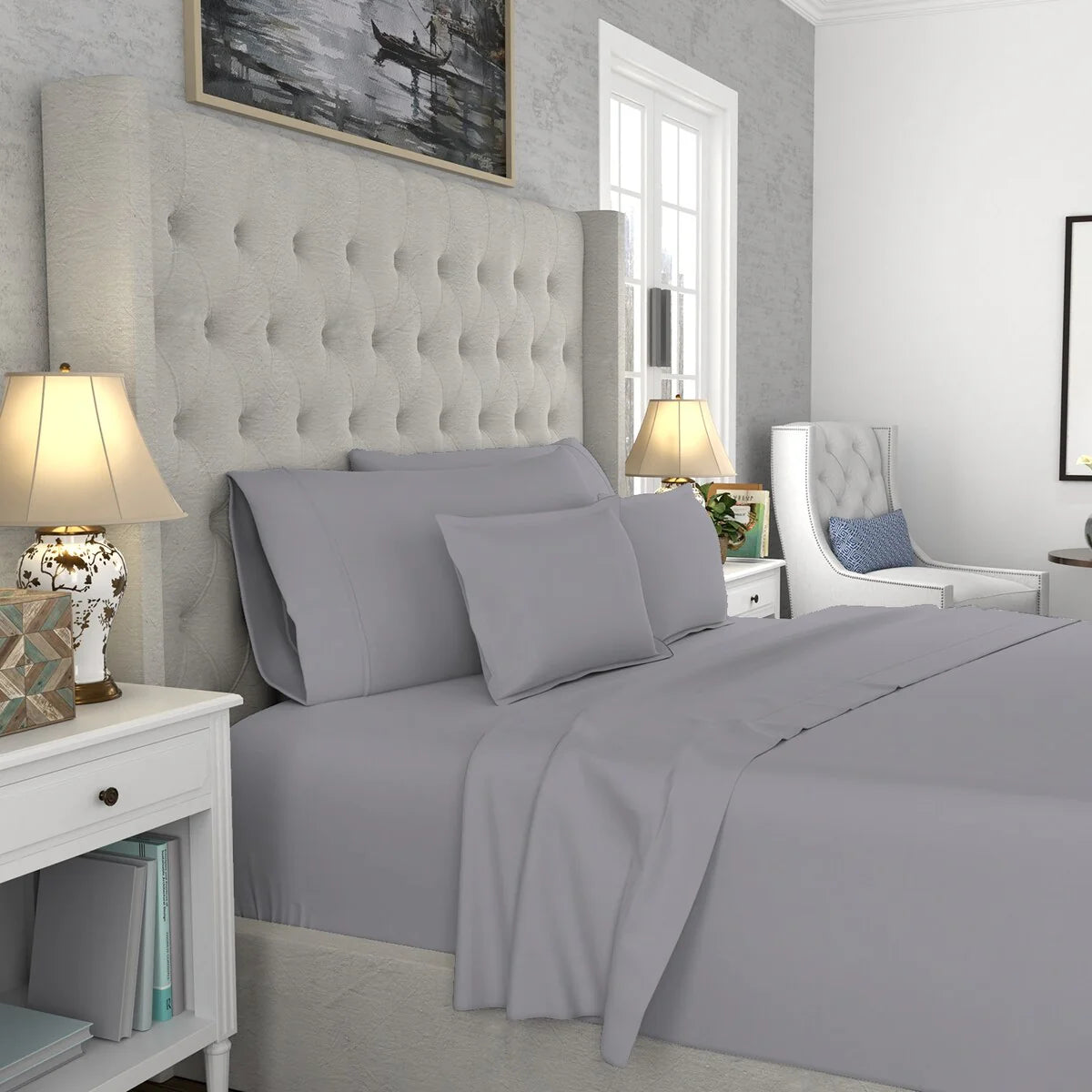Color Sense 1200TC Premium Cotton-Blend Wrinkle-Resistant Sheet Set