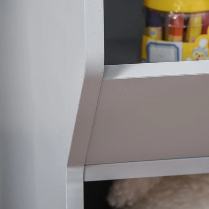 HOMCOM Kids Storage Cabinet 3 Shelves Anti-toppling Toy Storage Organizer Children Bookcase Book Rack, Grey