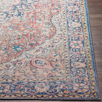 Bria Machine Washable Oriental Dusty Sage/Olive Area Rug