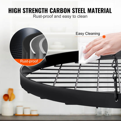 Hanging Pot Rack, Hanging Pot Rack Ceiling Mount, Ceiling Pot Rack with S Hooks, 80 lbs Loading Weight, Ideal for Home