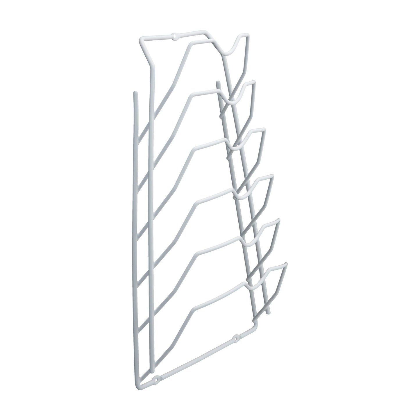 Organize It All 6 Section Cabinet Door Lid Rack in White - 10.62 x 4.00 x 16.62"