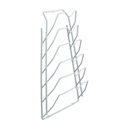 Organize It All 6 Section Cabinet Door Lid Rack in White - 10.62 x 4.00 x 16.62"