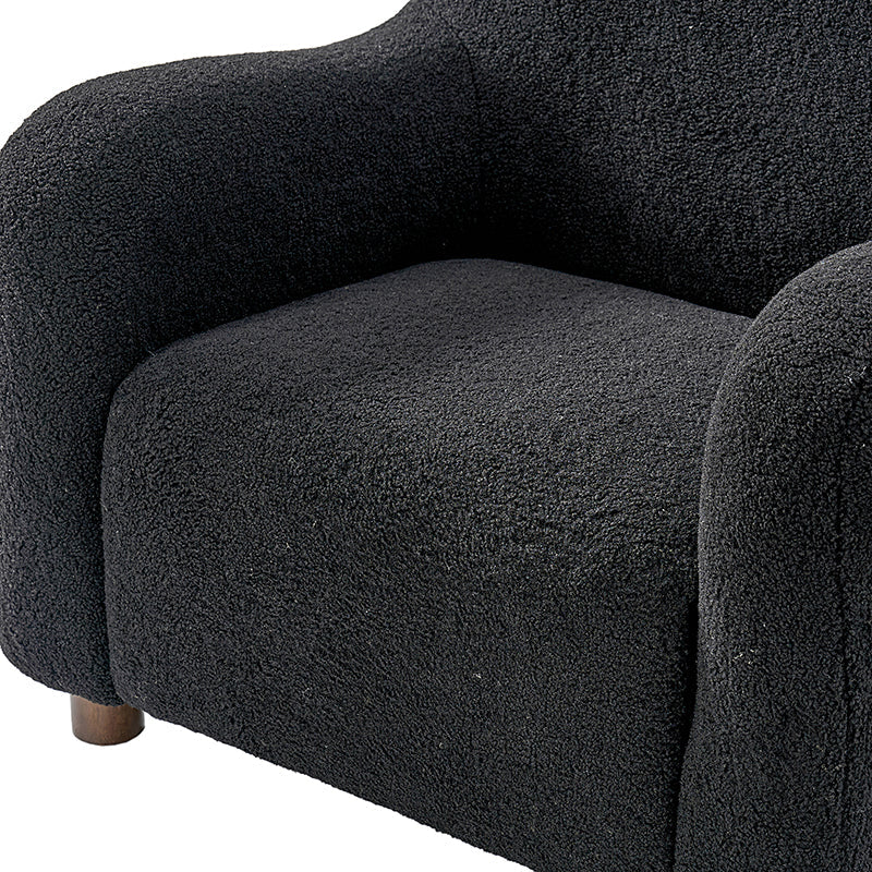 Heinrich 35" Wide Boucle Upholstered Armchair  with Solid Wood Legs