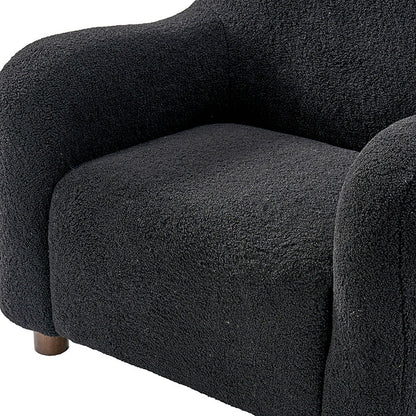 Heinrich 35" Wide Boucle Upholstered Armchair  with Solid Wood Legs