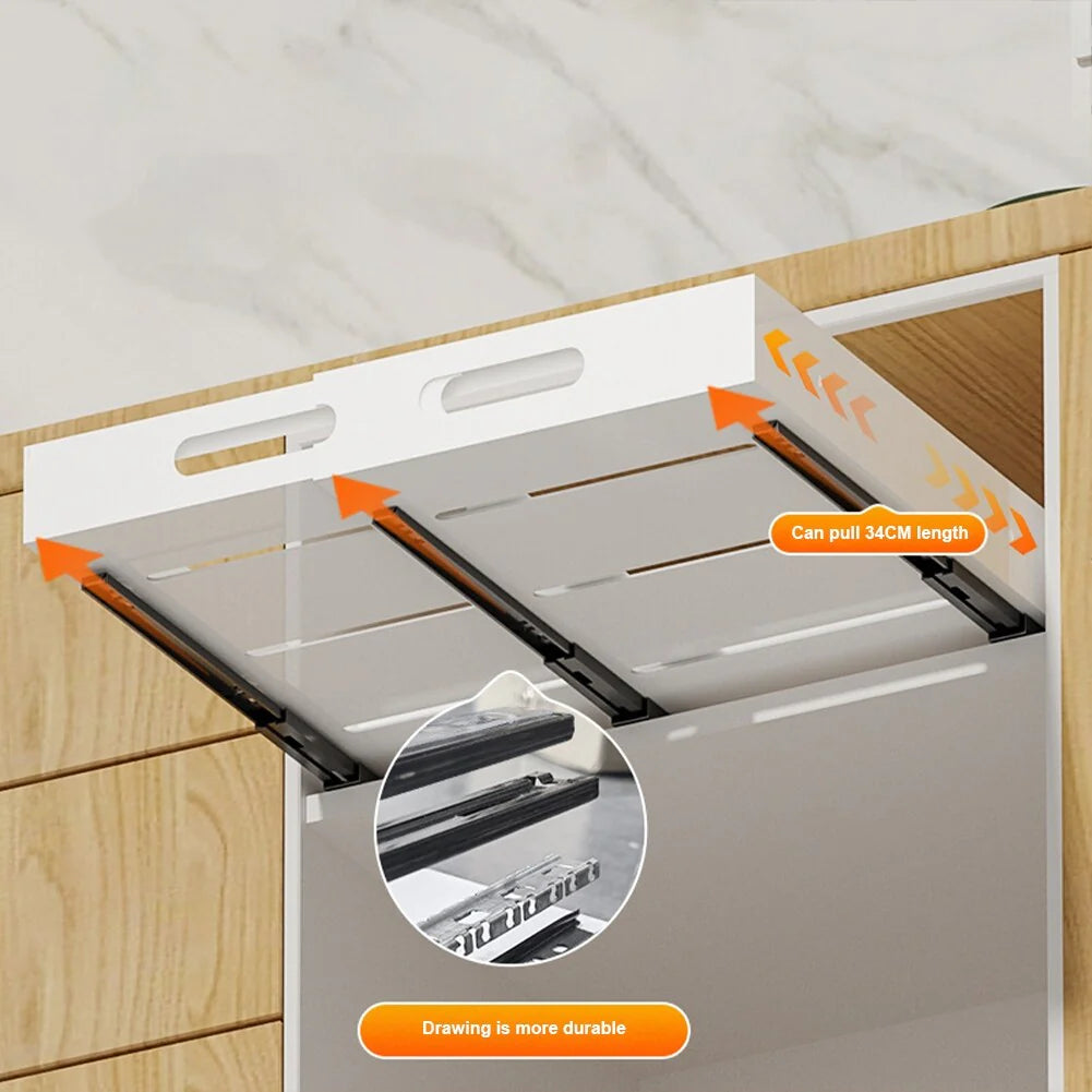 Slide Out Cabinet Organizer Kitchen Telescopic Drawer, Extendable Kitchen Storage Shelf Basket Drawer Slide Out Organizer