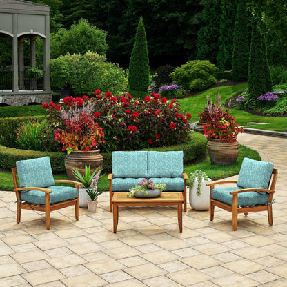 ARDEN Outdoor Plush Modern Tufted Blowfill Deep Seat Set, 24 x 24
