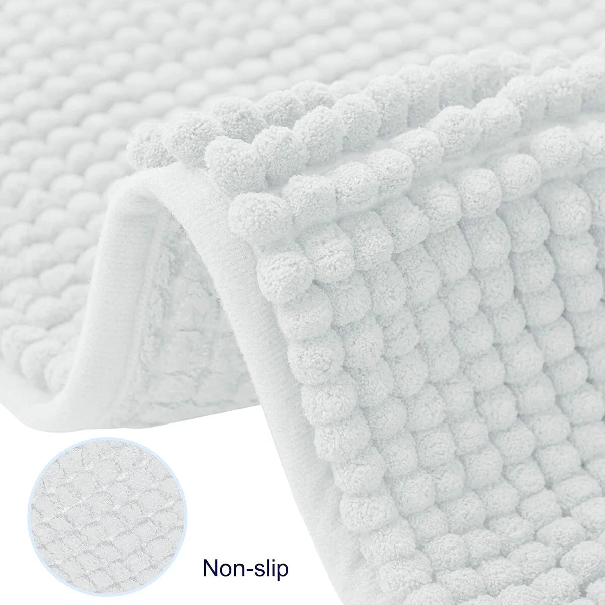 Subrtex Luxury Chenille Bath Rugs Soft Bathroom Mats