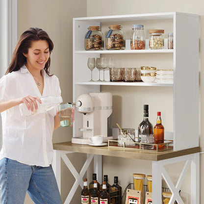 Moasis 5 Tier Kitchen Bakers Rack with Storage Shelves Microwave Oven Stand Kitchen Shelf Organizer