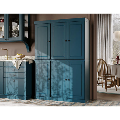 Palace Imports 100% Solid Wood 48.5" China Pantry Cabinet with Solid or Clear Glass Doors and Adjustable Shelves - 48.5" x 71.5"
