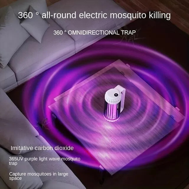 Mosquito Trap Electric USB Portable Silent Killer Lamp Electric Bug Zapper Inhalation Mosquito Killer Lamp Household Outdoor Rechargeable Mosquito Trap Wall Mountable Desktop Friendly