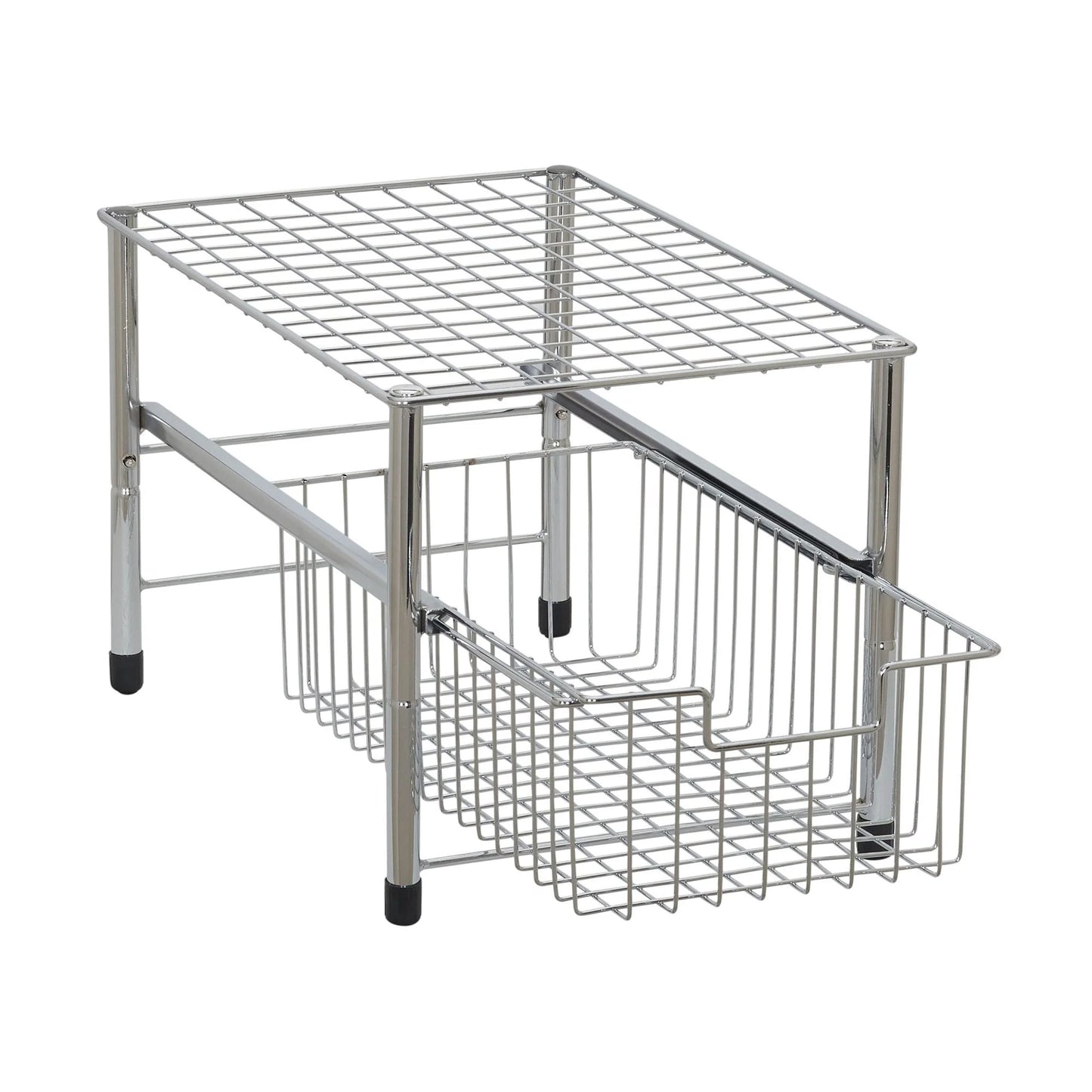 Household Essentials Silver Free Standing Pull Out Cabinet Organizer Shelf