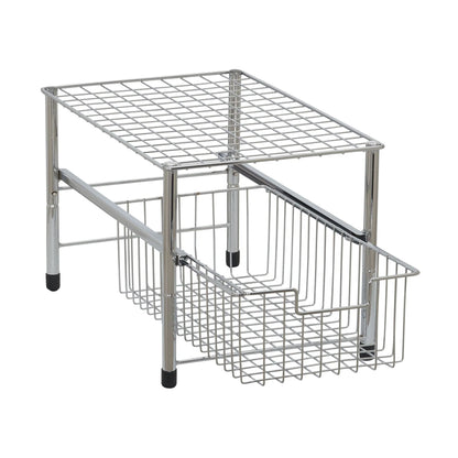 Household Essentials Silver Free Standing Pull Out Cabinet Organizer Shelf