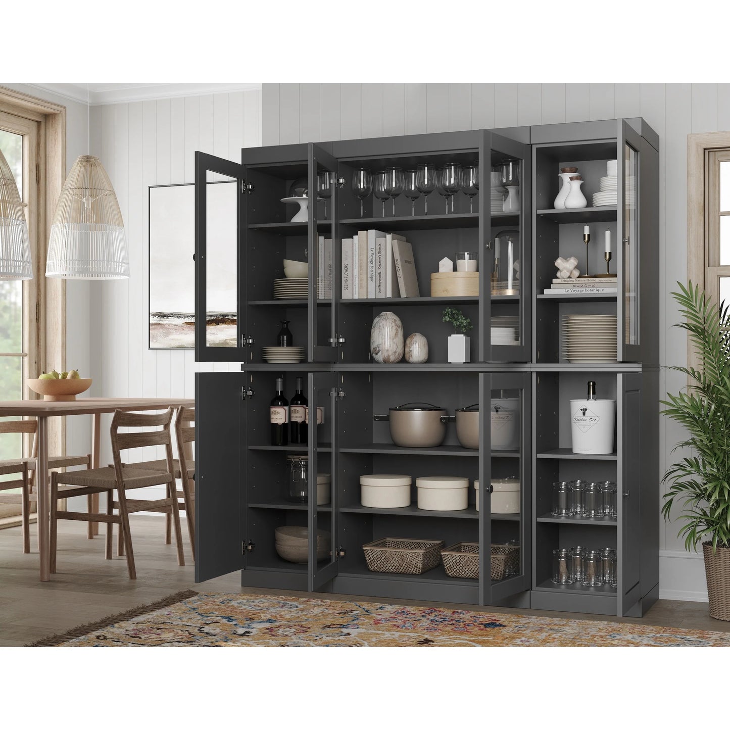 100% Solid Wood 65" Kitchen China Pantry Buffet by Palace Imports - 65" x 71.5"