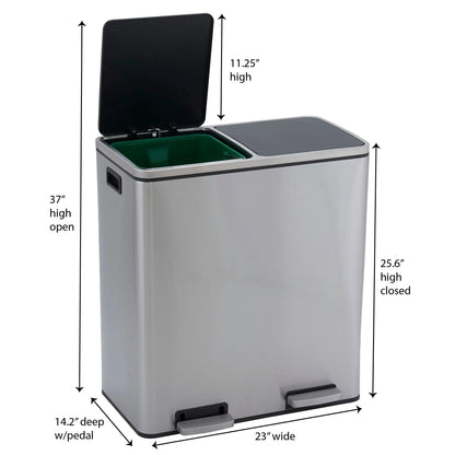 Household Essentials Dual Compartment Trash Can