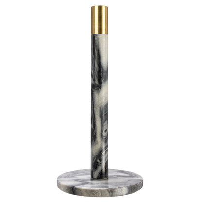 Marble Paper Towel Holder with Brass Accent Band