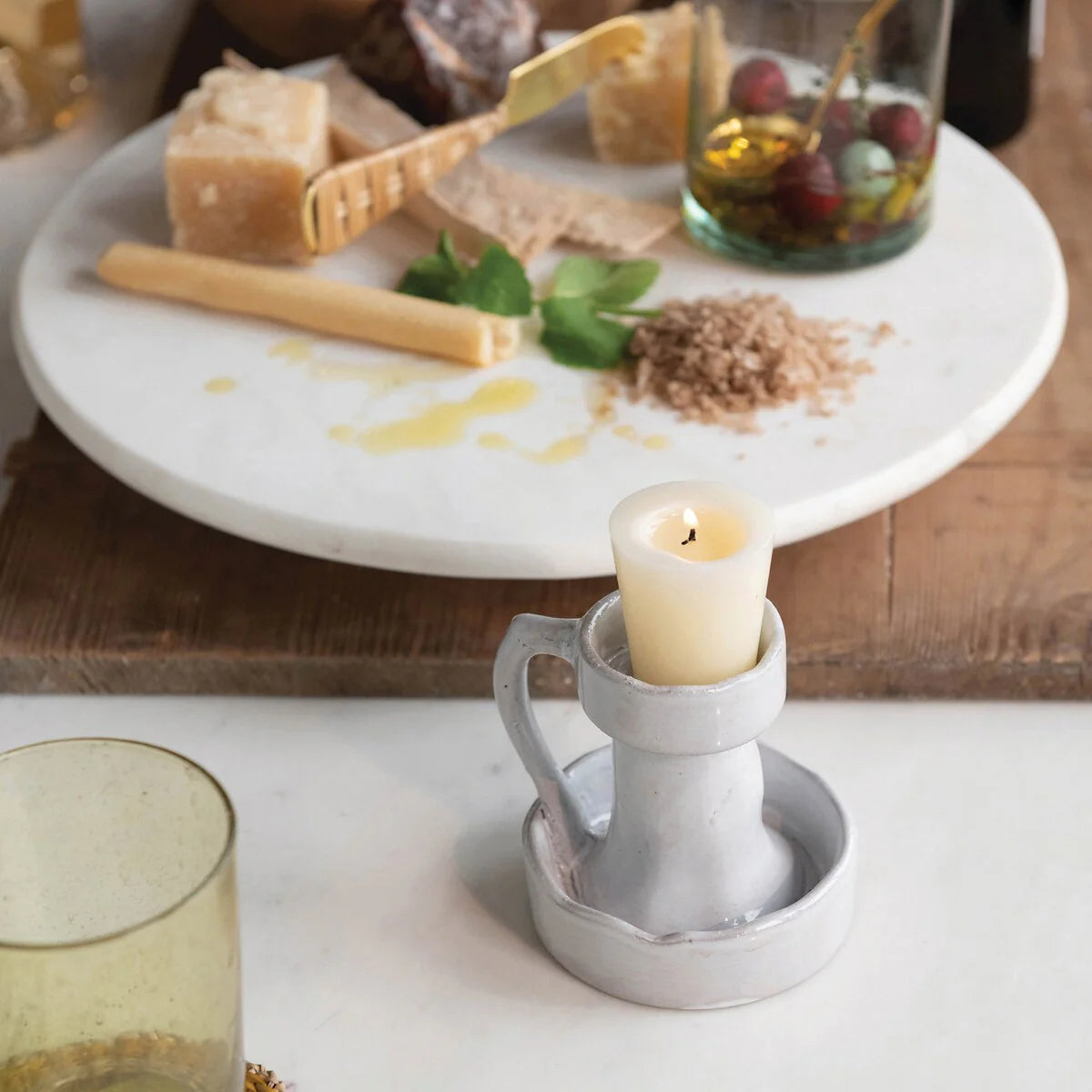 Marble Lazy Susan, White