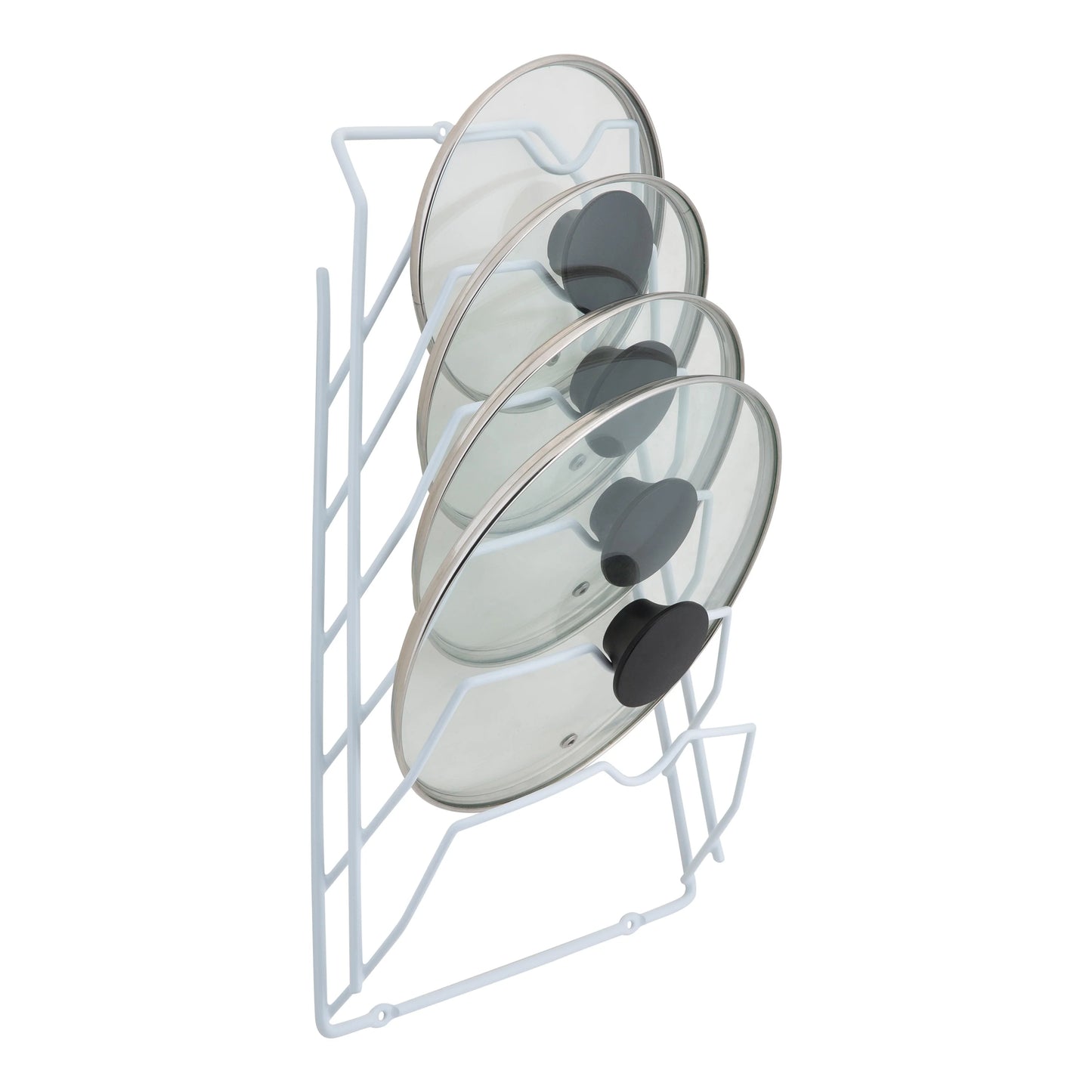 Organize It All 6 Section Cabinet Door Lid Rack in White - 10.62 x 4.00 x 16.62"
