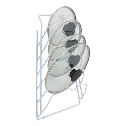 Organize It All 6 Section Cabinet Door Lid Rack in White - 10.62 x 4.00 x 16.62"