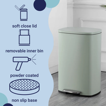 happimess 13-Gallon Trash Can with Soft-Close Lid and FREE Mini Trash Can