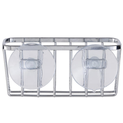 Simply Kitchen Details Silvertone Chrome Iron Suction-mount Sponge Holder - 5.5" x 2.0" x 2.5"