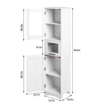 Tall Cabinet with Doors and Adjustable Shelf, Kitchen , Bathroom - N/A