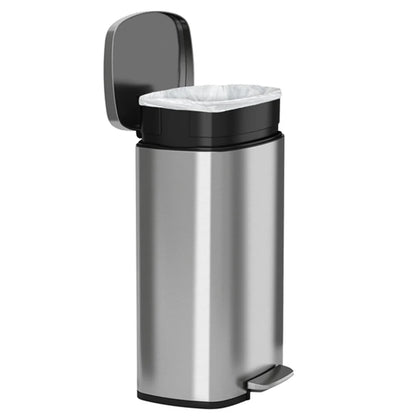 Halo Premium 13 Gallon Silvertone Stainless Steel Step-style Trash Can
