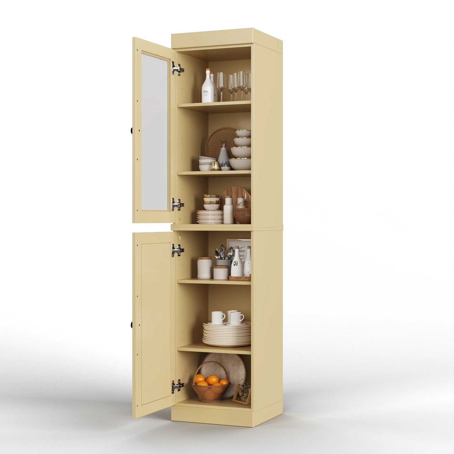 100% Solid Wood 16.5" Kitchen Pantry Cabinet with Doors by Palace Imports