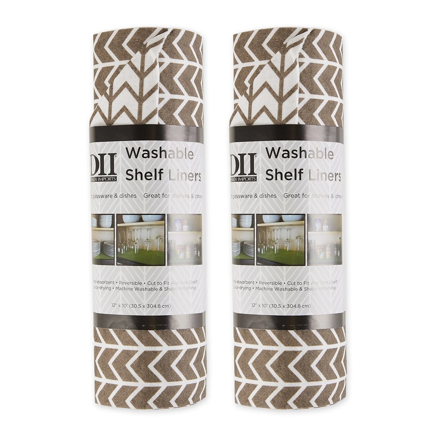 DII Grey Lattice Shelf Liner (Set of 2)