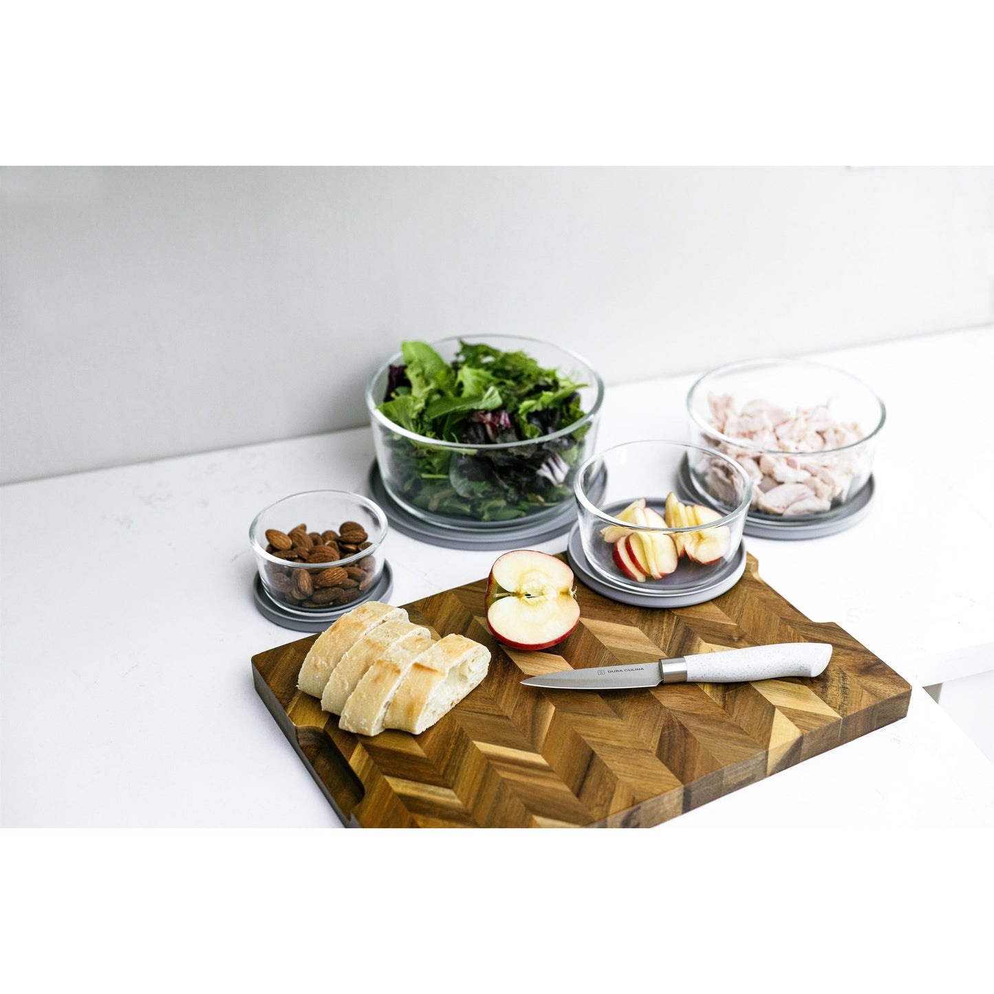 Glass Food Storage Set - Round Nesting, 8-Piece, BPA-Free, Airtight Lids, Microwave & Oven Safe