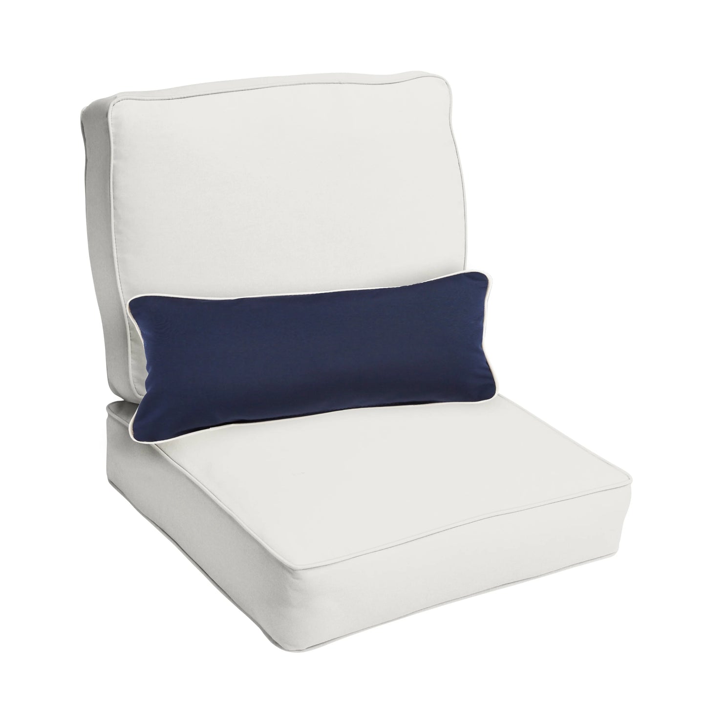 Sorra Home Oakley Sunbrella Solid Indoor/ Outdoor Corded Chair Cushion Set and Lumbar Pillow