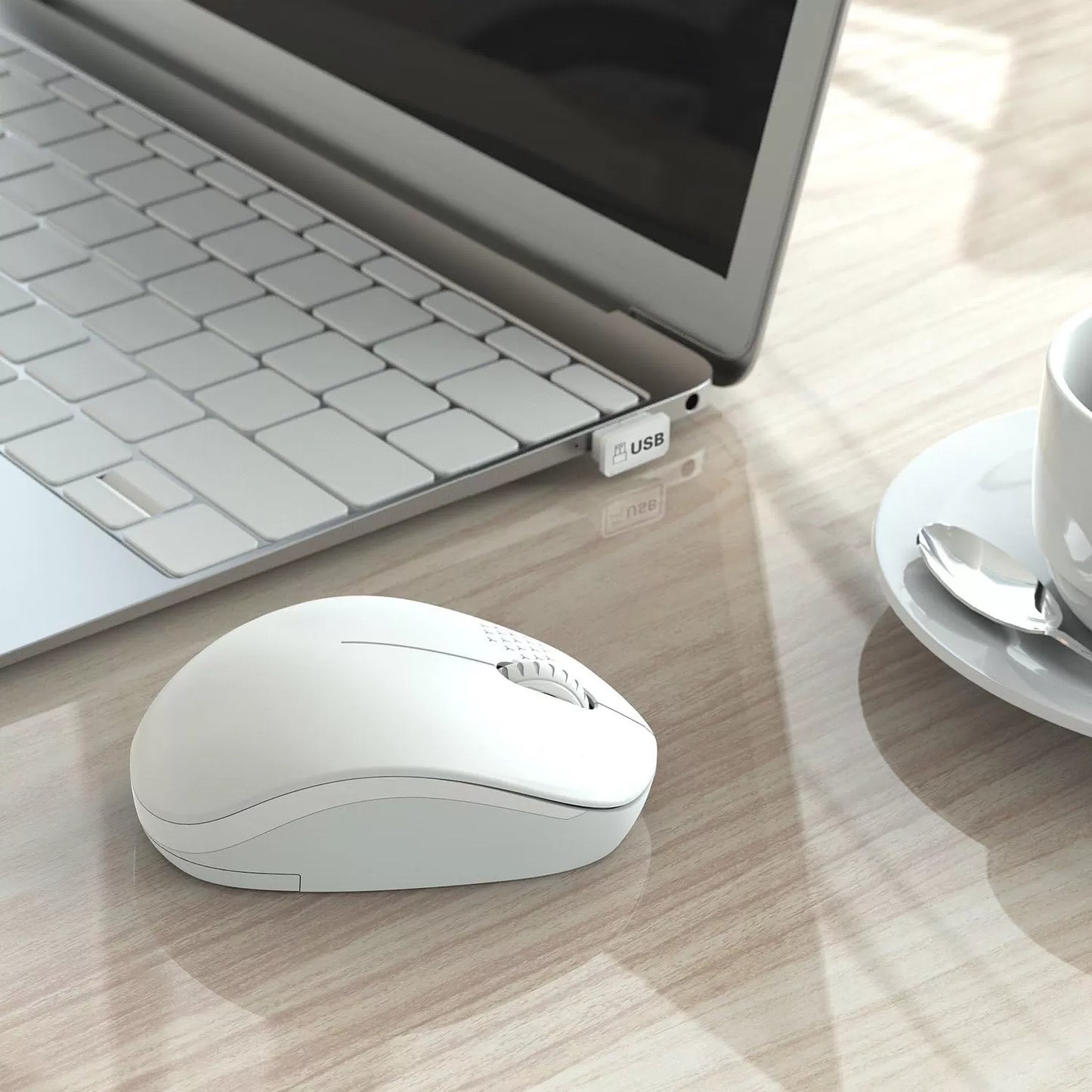 seenda Wireless Mouse, 2.4G Noiseless Mouse with USB Receiver - Portable Computer Mice for PC, Tablet, Laptop with Windows System - Mint Green