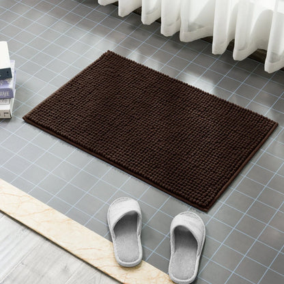 Subrtex Luxury Chenille Bath Rugs Soft Bathroom Mats