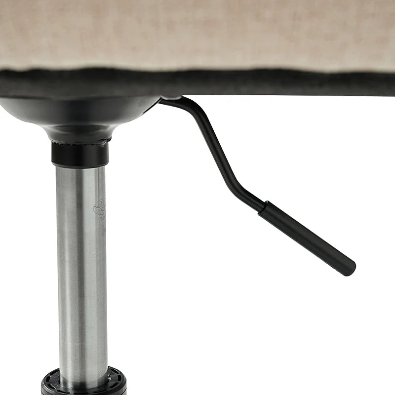 Leonhard Upholstered Swivel Task Chair: Plush Velvet Feel with Linen-Inspired Fabric, Adjustable Height, and Wheels