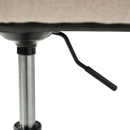 Leonhard Upholstered Swivel Task Chair: Plush Velvet Feel with Linen-Inspired Fabric, Adjustable Height, and Wheels