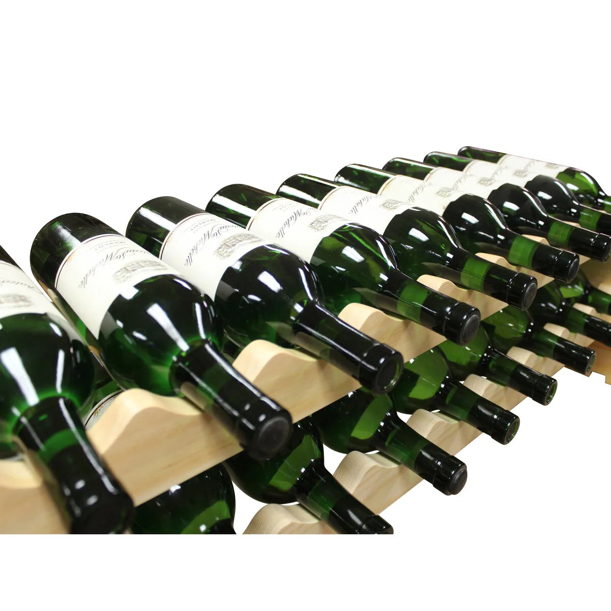 18 Bottle, 2 x 9 Bottle Modular Wine Rack, Natural