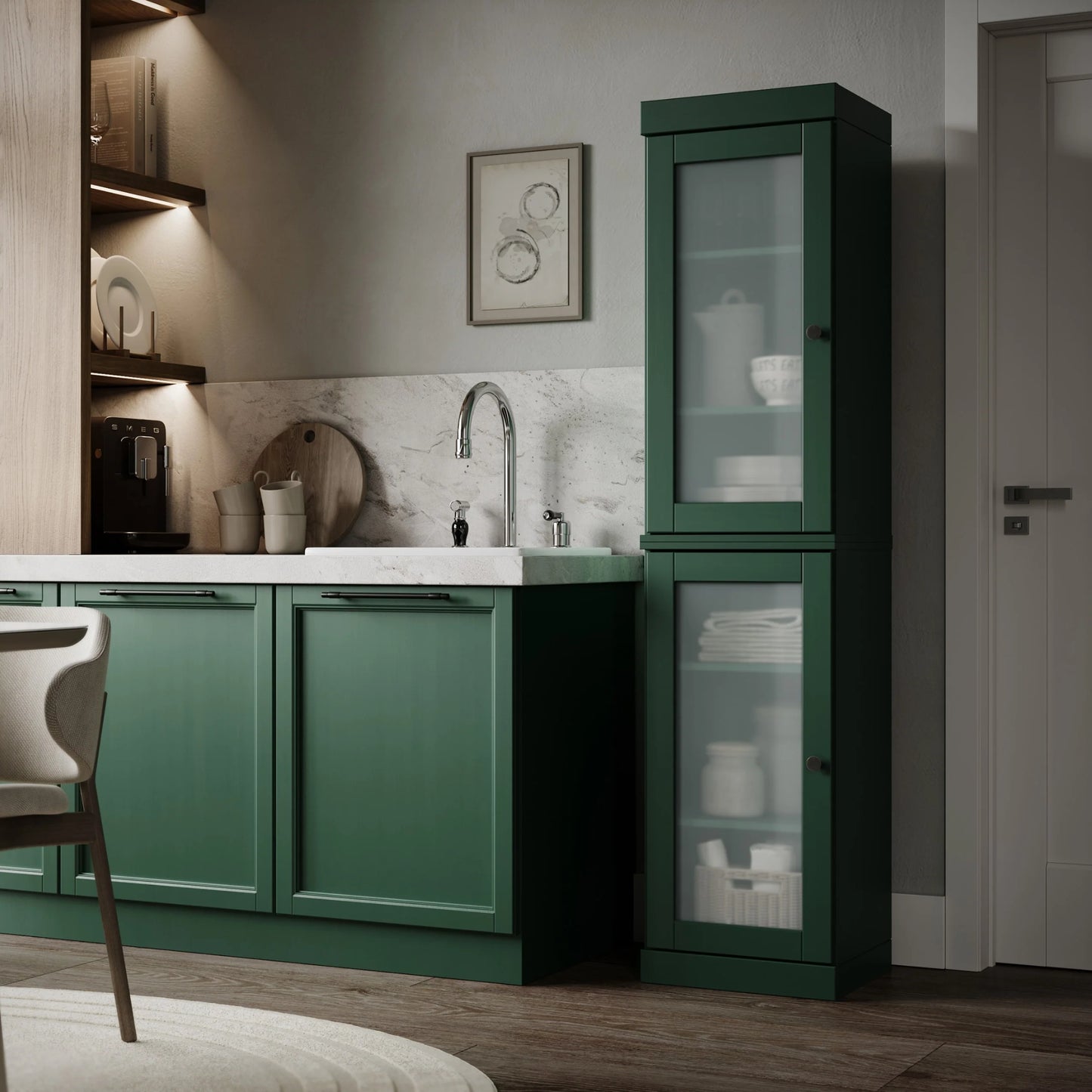 100% Solid Wood 16.5" Kitchen Pantry Cabinet with Doors by Palace Imports