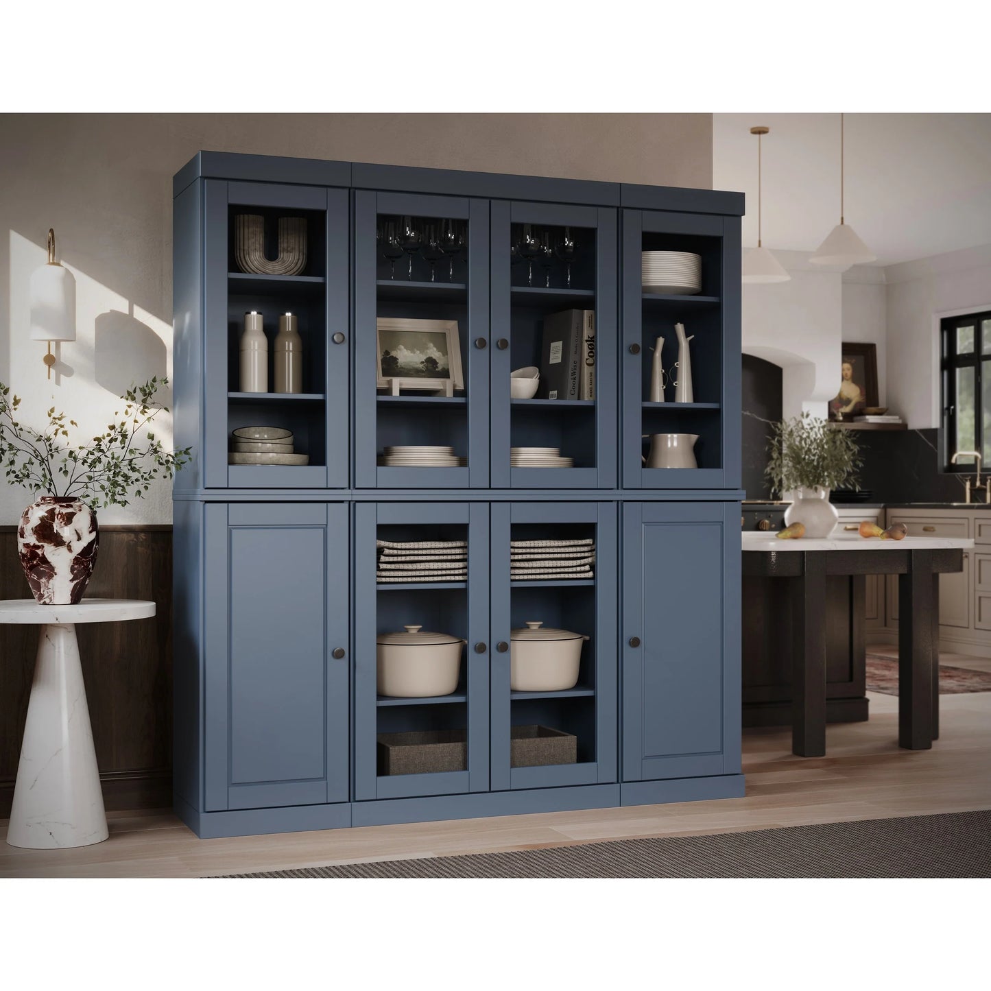 100% Solid Wood 65" Kitchen China Pantry Buffet by Palace Imports - 65" x 71.5"
