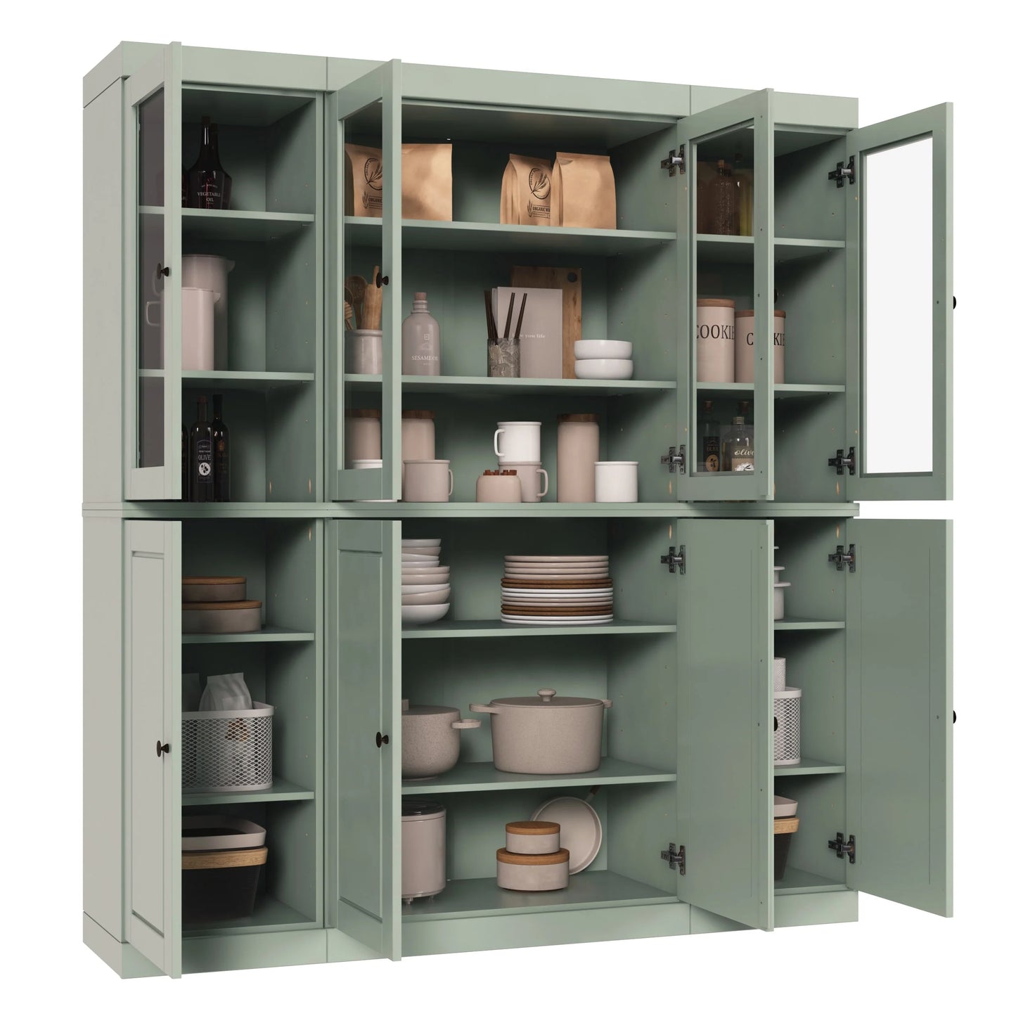 100% Solid Wood 65" Kitchen China Pantry Buffet by Palace Imports - 65" x 71.5"
