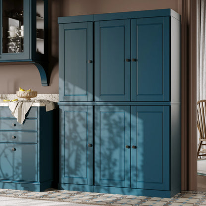 Palace Imports 100% Solid Wood China Pantry with Glass or Solid Wood Doors and 2-Drawers - 48.5" x 71.5"