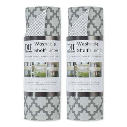 DII Grey Lattice Shelf Liner (Set of 2)