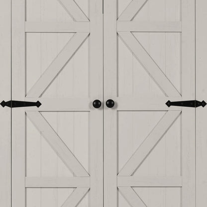 64" Farmhouse Tall Kitchen Pantry Storage Cabinet with 2 Drawers & Doors