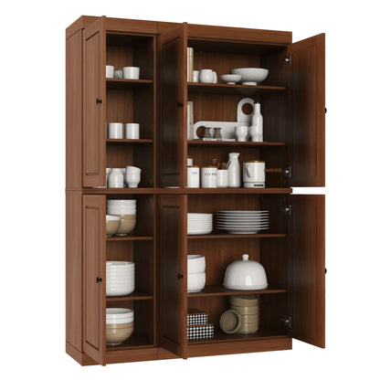 Palace Imports 100% Solid Wood 48.5" China Pantry Cabinet with Solid or Clear Glass Doors and Adjustable Shelves - 48.5" x 71.5"