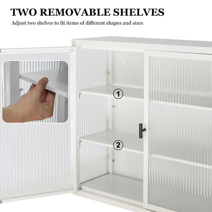 Retro Style Glass Door Wall Cabinet