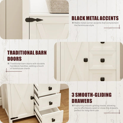23.62"Accent Cabinet with drawers and storage - N/A