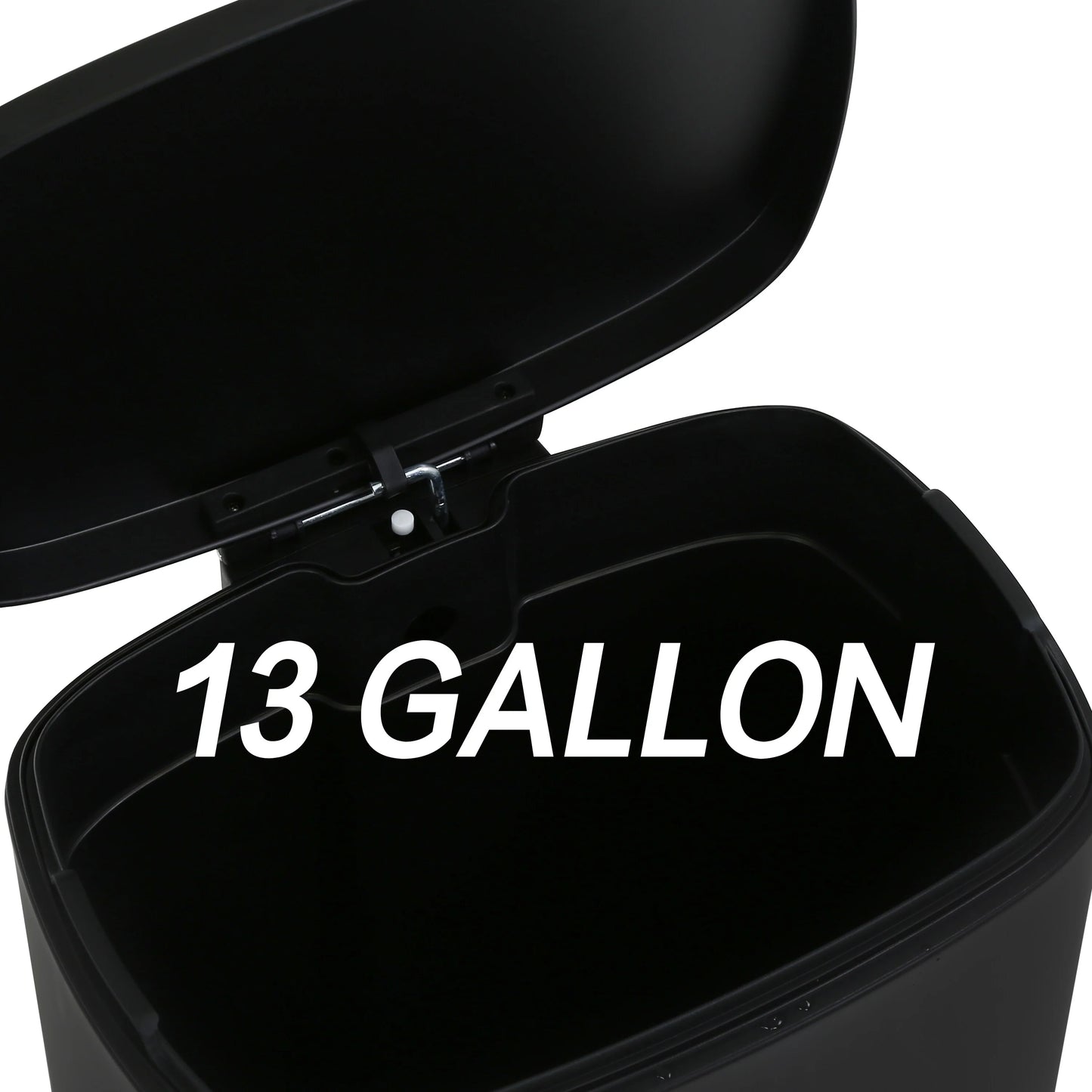 13 Gallon 50 Liter Stainless Steel Step Trash Can with Removable Inner Bucket by Furniture of America