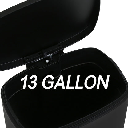 13 Gallon 50 Liter Stainless Steel Step Trash Can with Removable Inner Bucket by Furniture of America