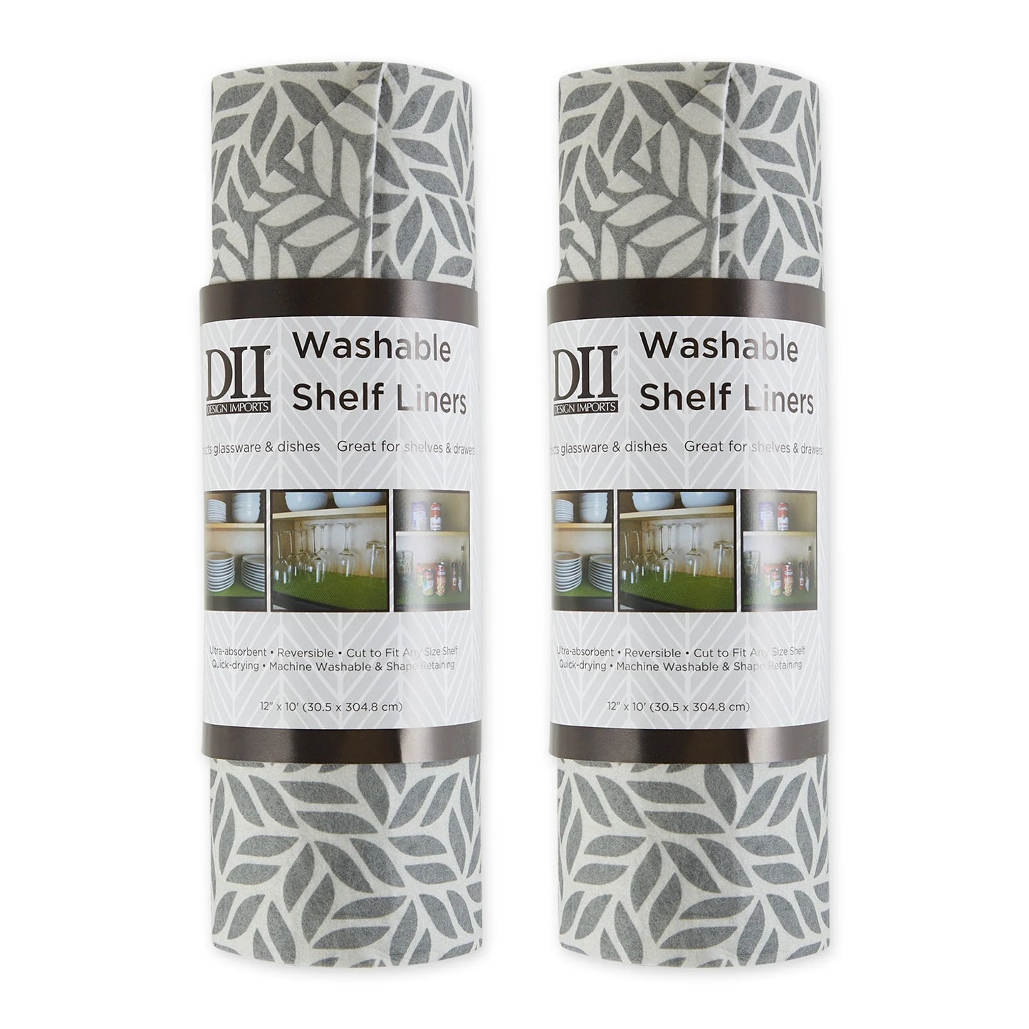 DII Grey Lattice Shelf Liner (Set of 2)