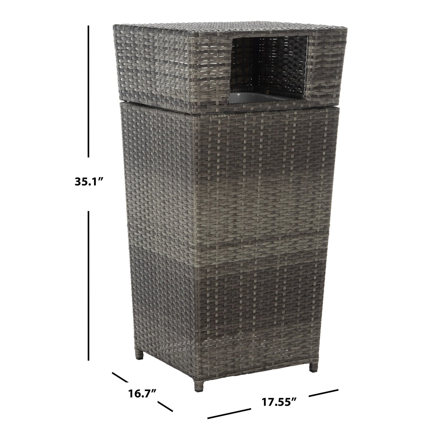 SAFAVIEH Outdoor Jennie Trash Bin (Fully Assembled)