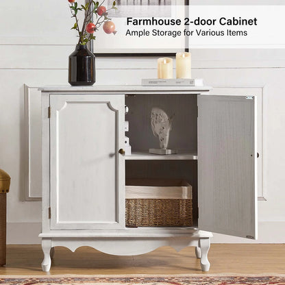 Pallantium 34"Tall-2 Door Farmhouse Style Accent Cabinet by HULALA HOME