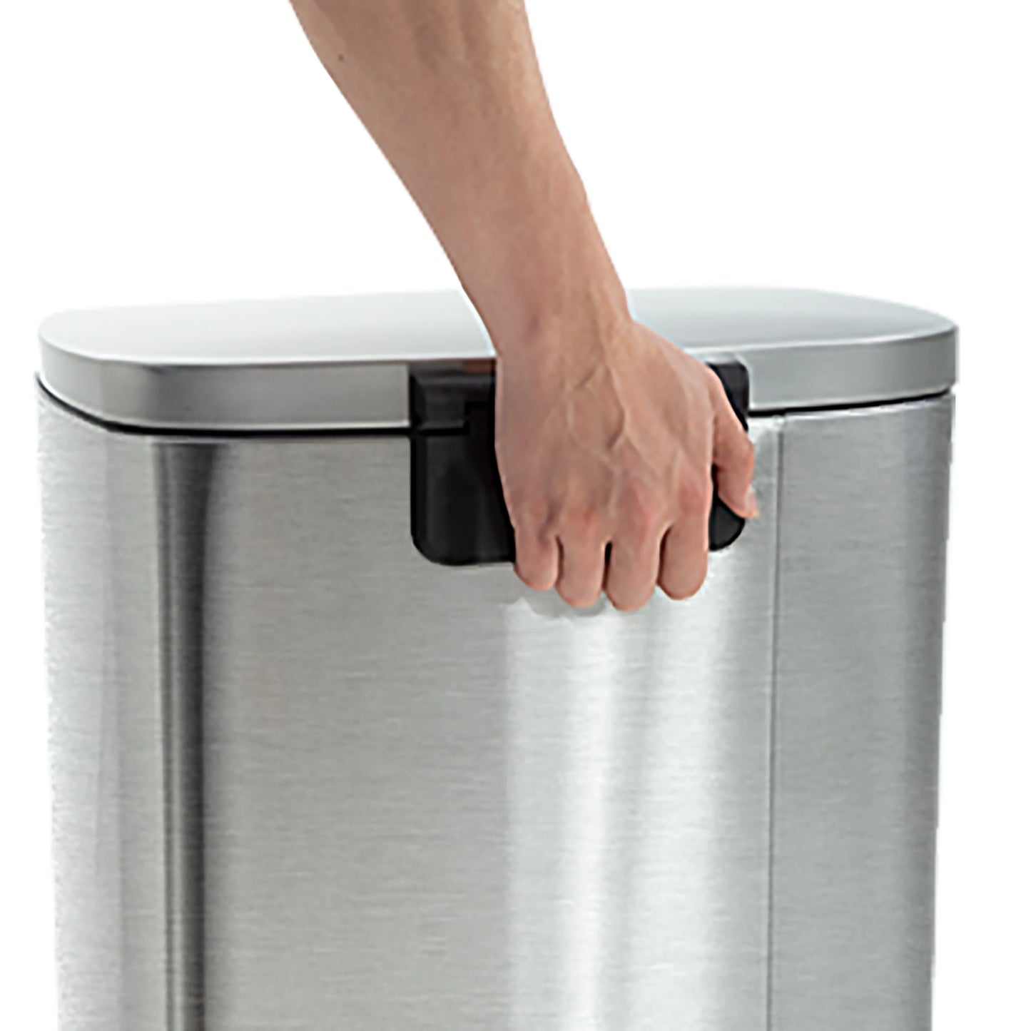 13 Gallon 50 Liter Stainless Steel Step Trash Can with Removable Inner Bucket by Furniture of America